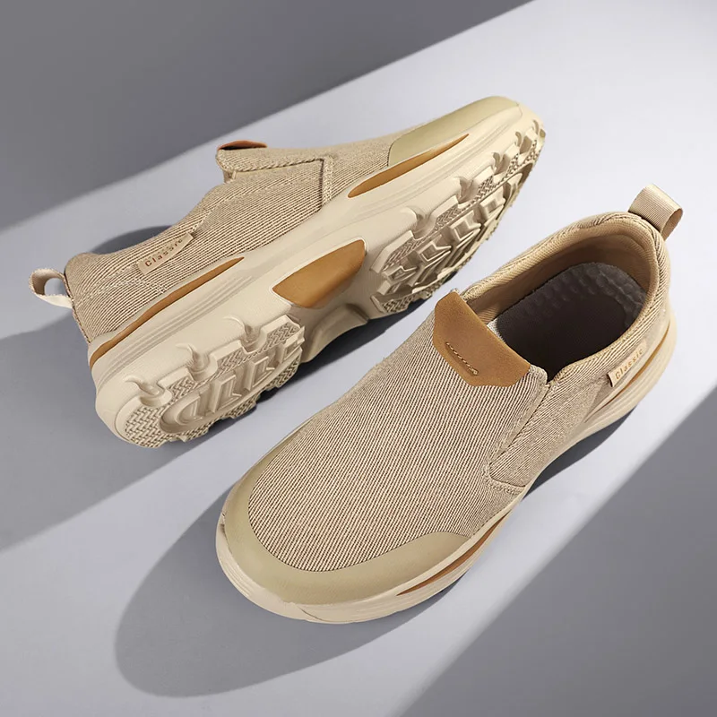 Zapatos planos de lona versátiles informales para hombre, zapatillas cómodas clásicas, mocasines transpirables para hombre, zapatos de ocio para