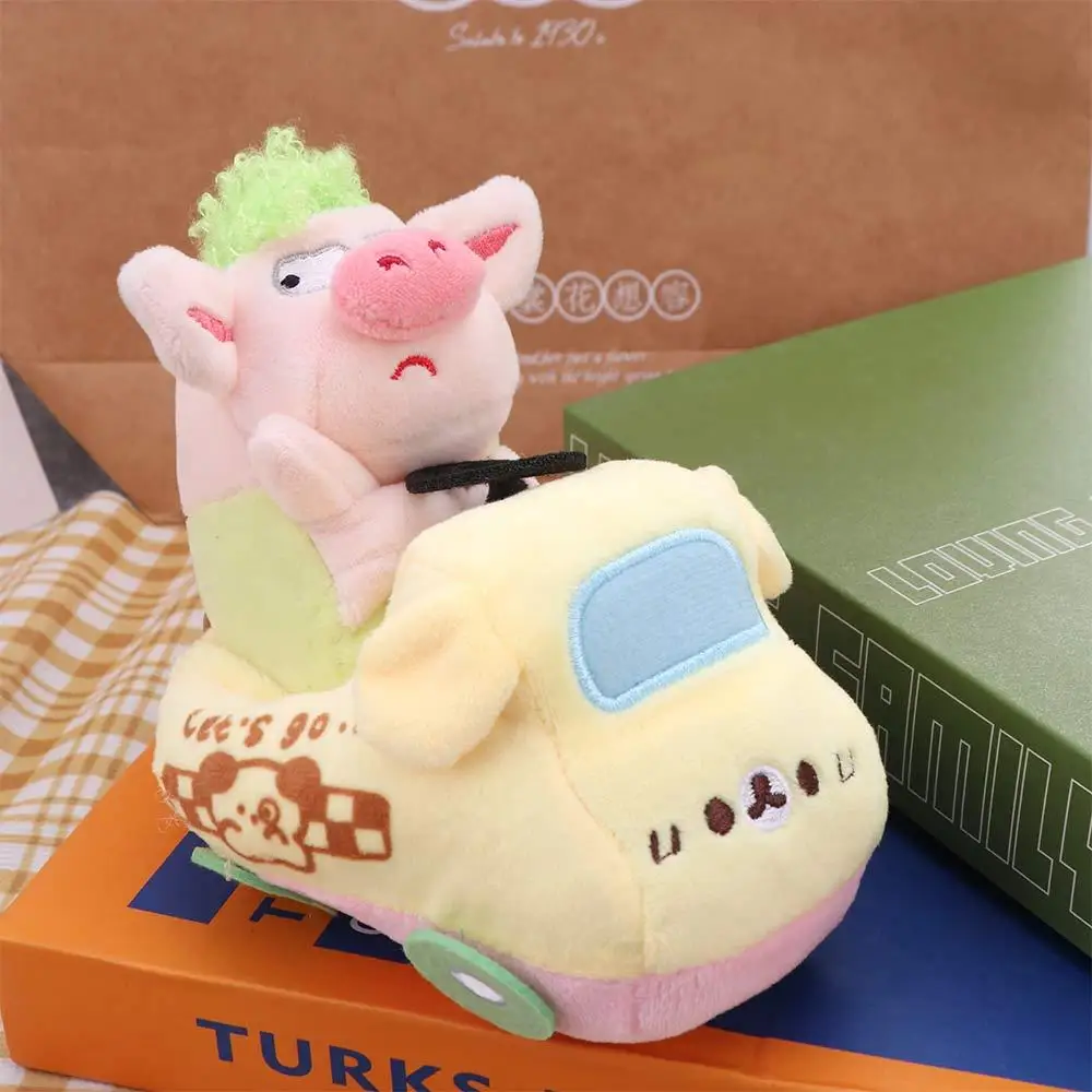 Dulce Taxi muñeca de algodón coche de juguete perro amarillo muñeco de peluche esponjoso asiento de coche PP algodón coche de dibujos animados accesorios de muñeca de juguete de peluche