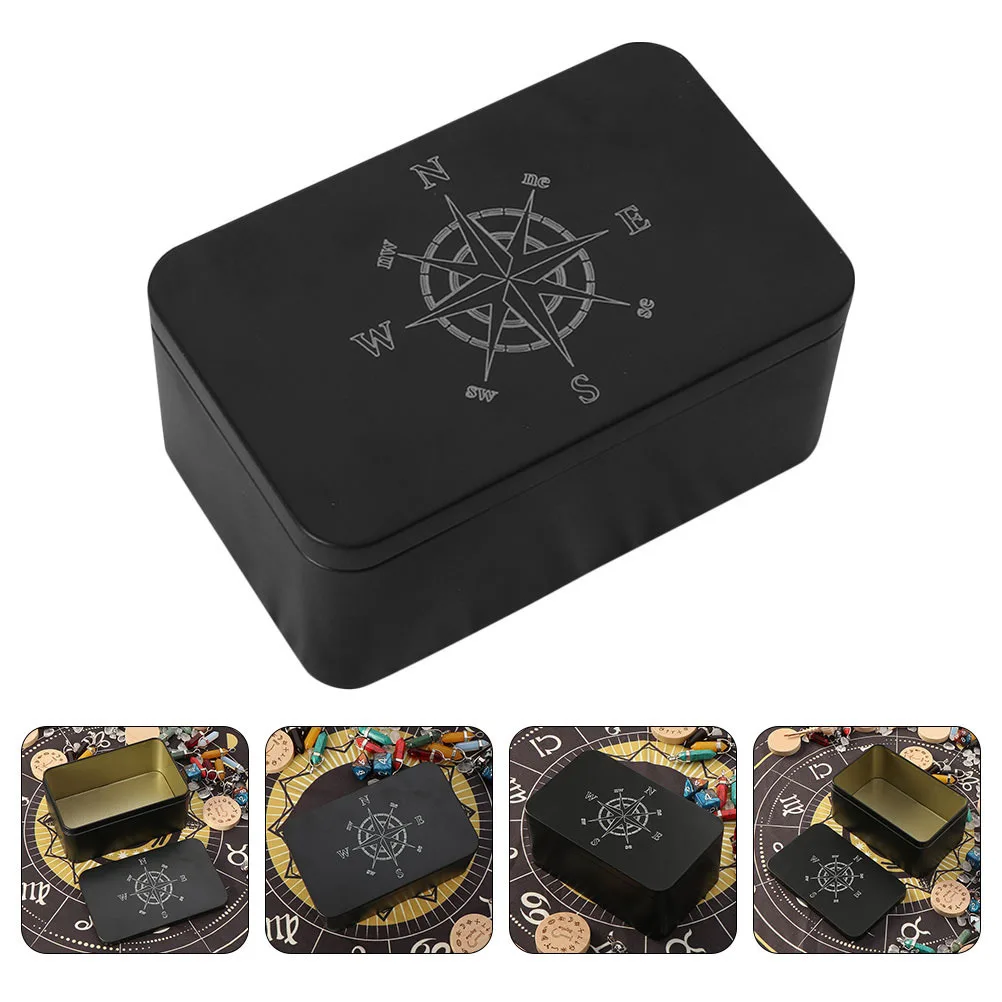 

2Pcs Tarot Storage Box Iron Card Holder Portable Multifunctional Organizer Playing Card Case Large Capacity Tarot Storage Box