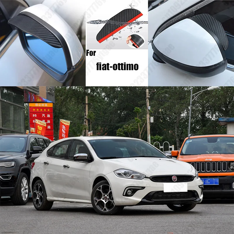 For fiat-ottimo Car Rearview Mirror Rain Eyebrow Fiber Auto Rain Shield Rainscreen Reflector Rain Shield