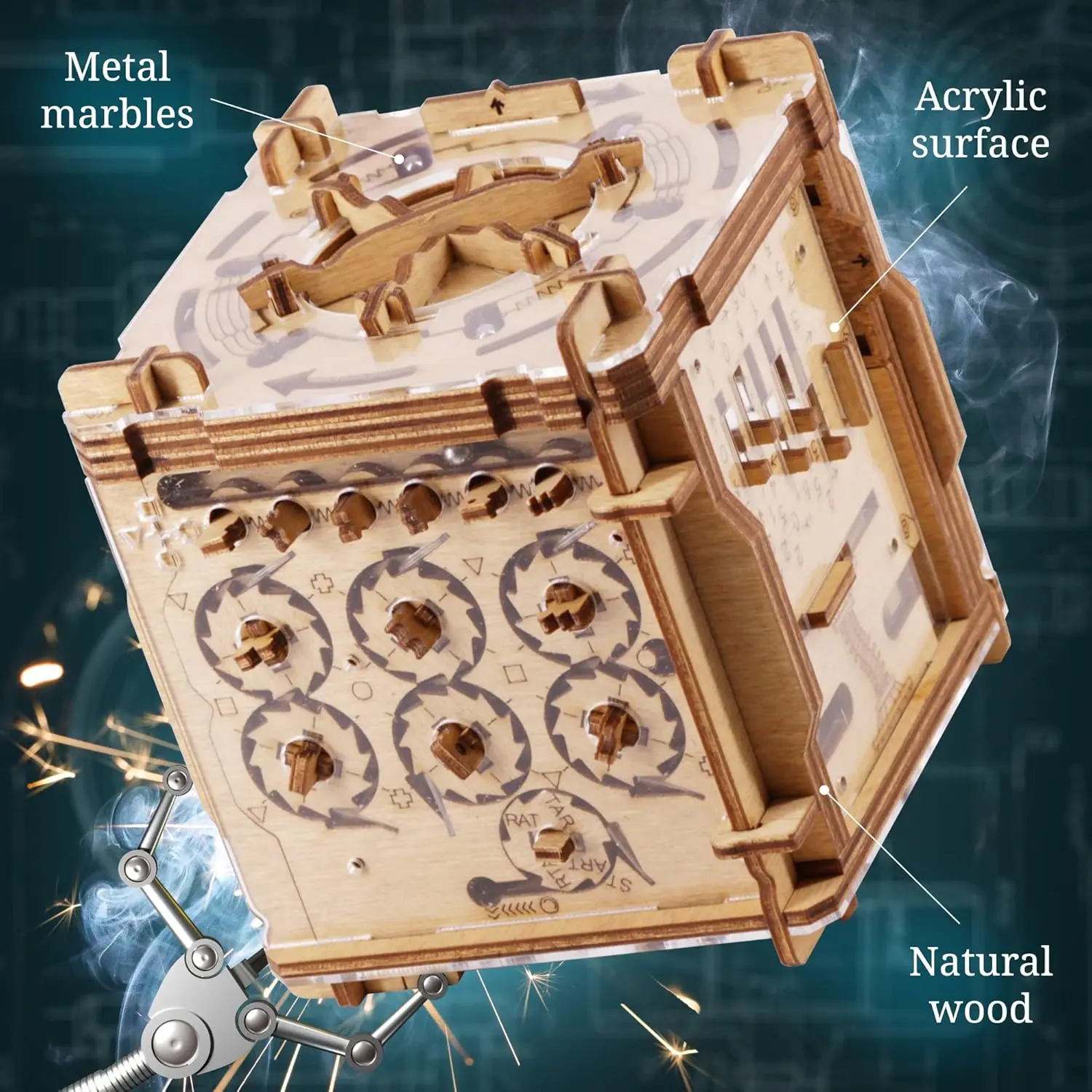Cluebox - Cambridge Labyrinth - Jogo Escape Room - Caixa de quebra-cabeça - Quebra-cabeça de madeira 3D - Caixa de presente - Quebra-cabeça labirinto - Quebra-cabeças 3D para adultos