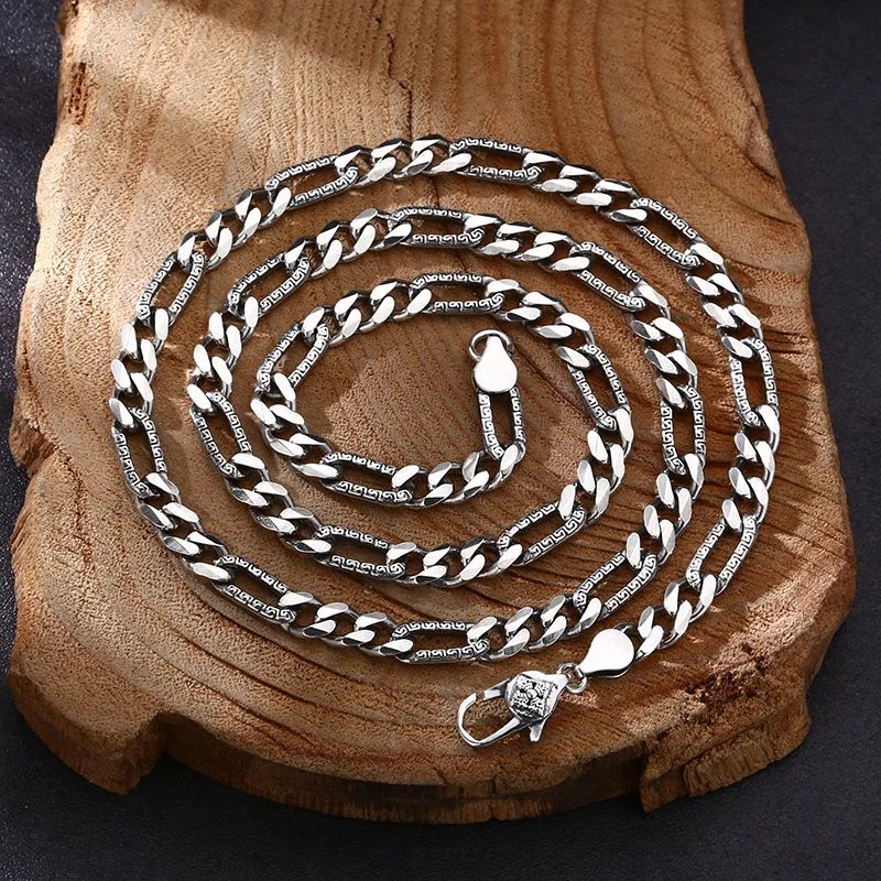 

s925 sterling silver necklace personality Vajra stitching necklace necklace men and women same style trendy unique ornament