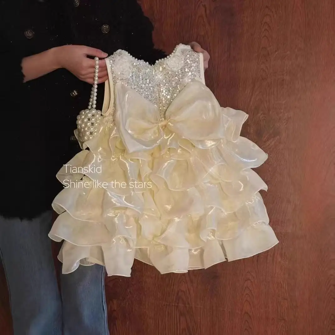 

Baby Girl Dress Summer Stylish Cute Children's Design Sensation Puffy Cake Dress Kids Clothing 110-140cm