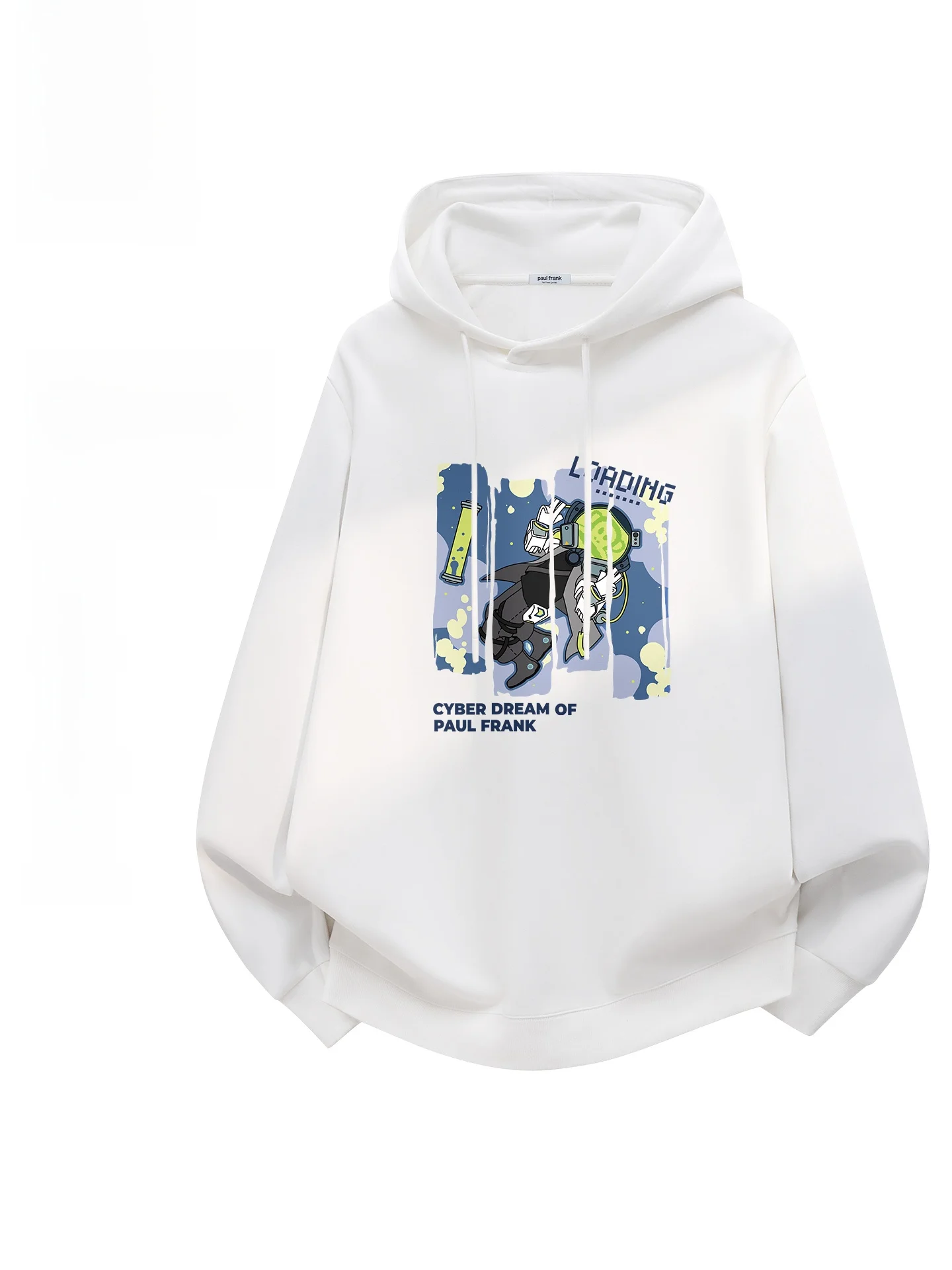 

Big Mouth Monkey White Hoodie Men's Long Sve Sweatirt Heavyweight Casual Wear for Teens And Young Adults