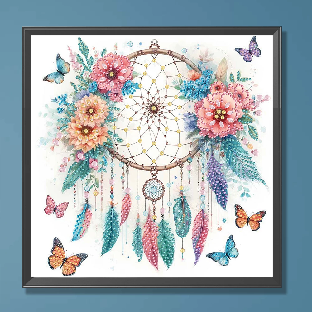 5D DIY Partial Special Shaped Drill Diamond Painting Dreamcatcher Decoration