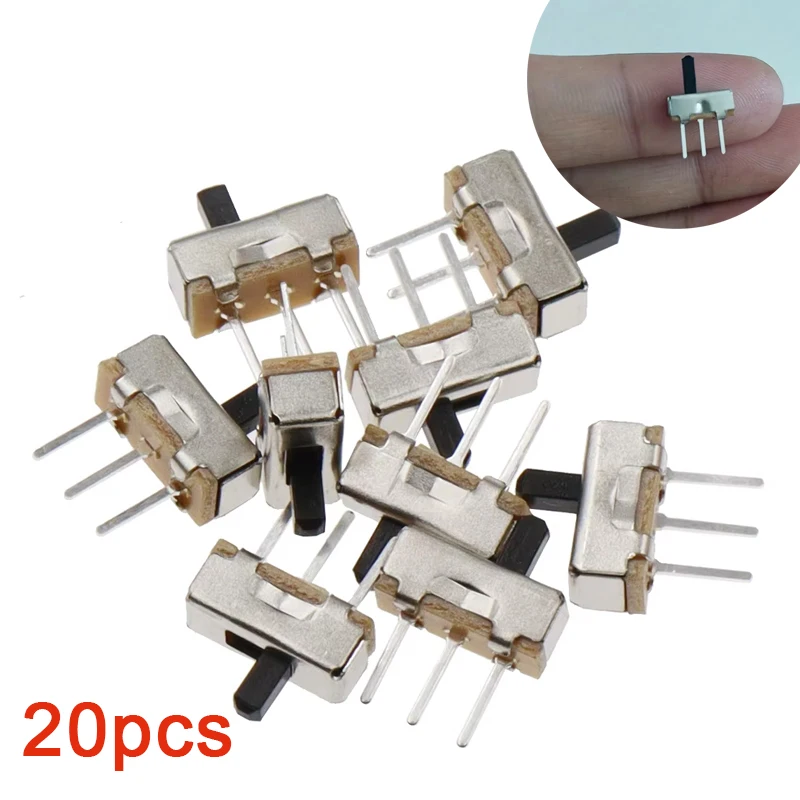20PCS Mini Toggle Switch Slide Switch 3Pins The Power Switch Hand Shank image 2