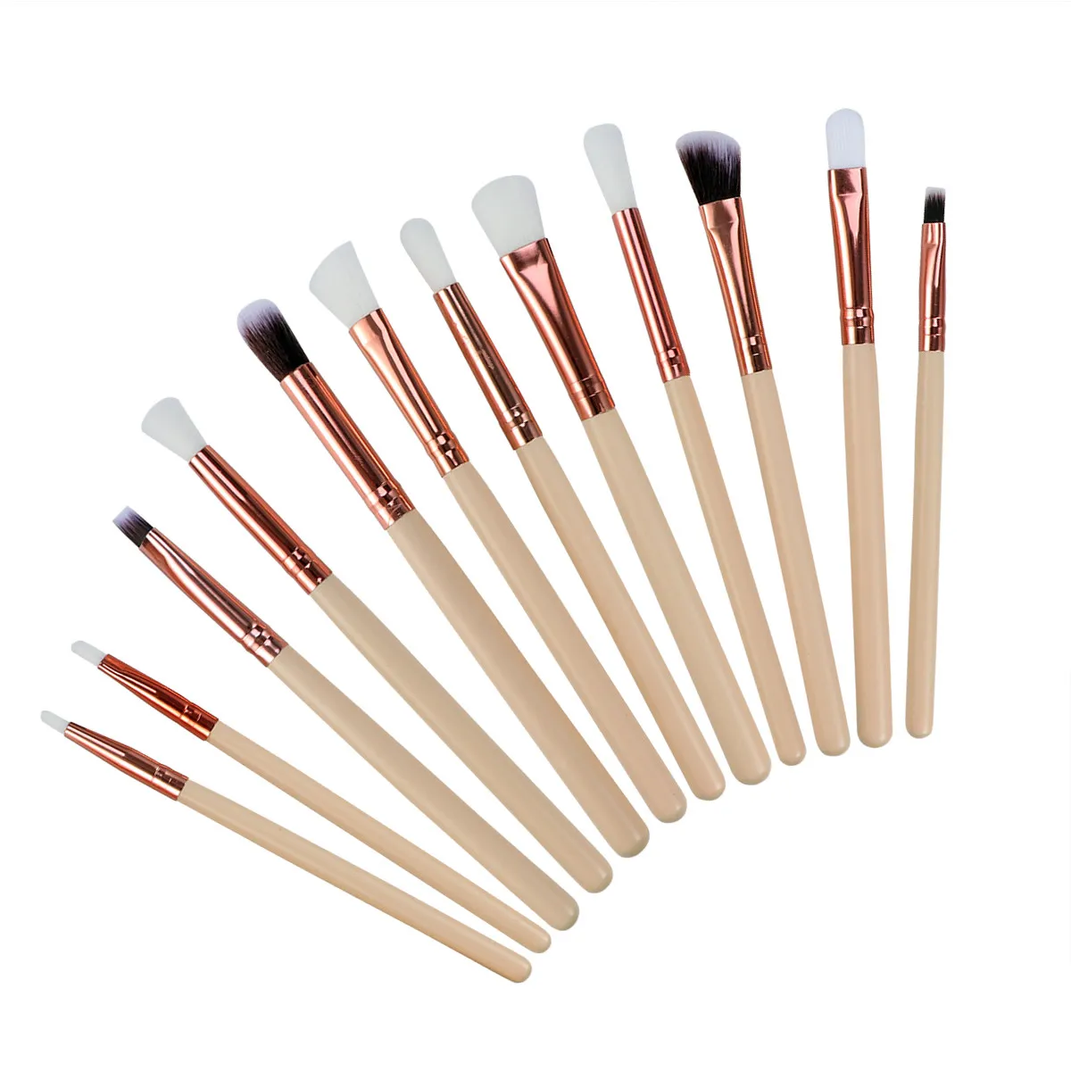 Set di 12 Pennelli per Trucco Occhi, Setole Sintetiche Premium, Pennelli Cosmetici Professionali Multifunzione per Fondotinta, Ombretto, Eyeliner