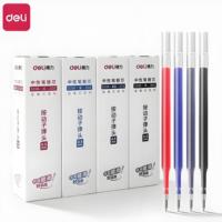 DELI 20PCS/Box Retractable Gel Pen Refills 0.5mm Black Blue Red Color Ink Replacements Gel Ink Pen Single Bag Packing Stationery