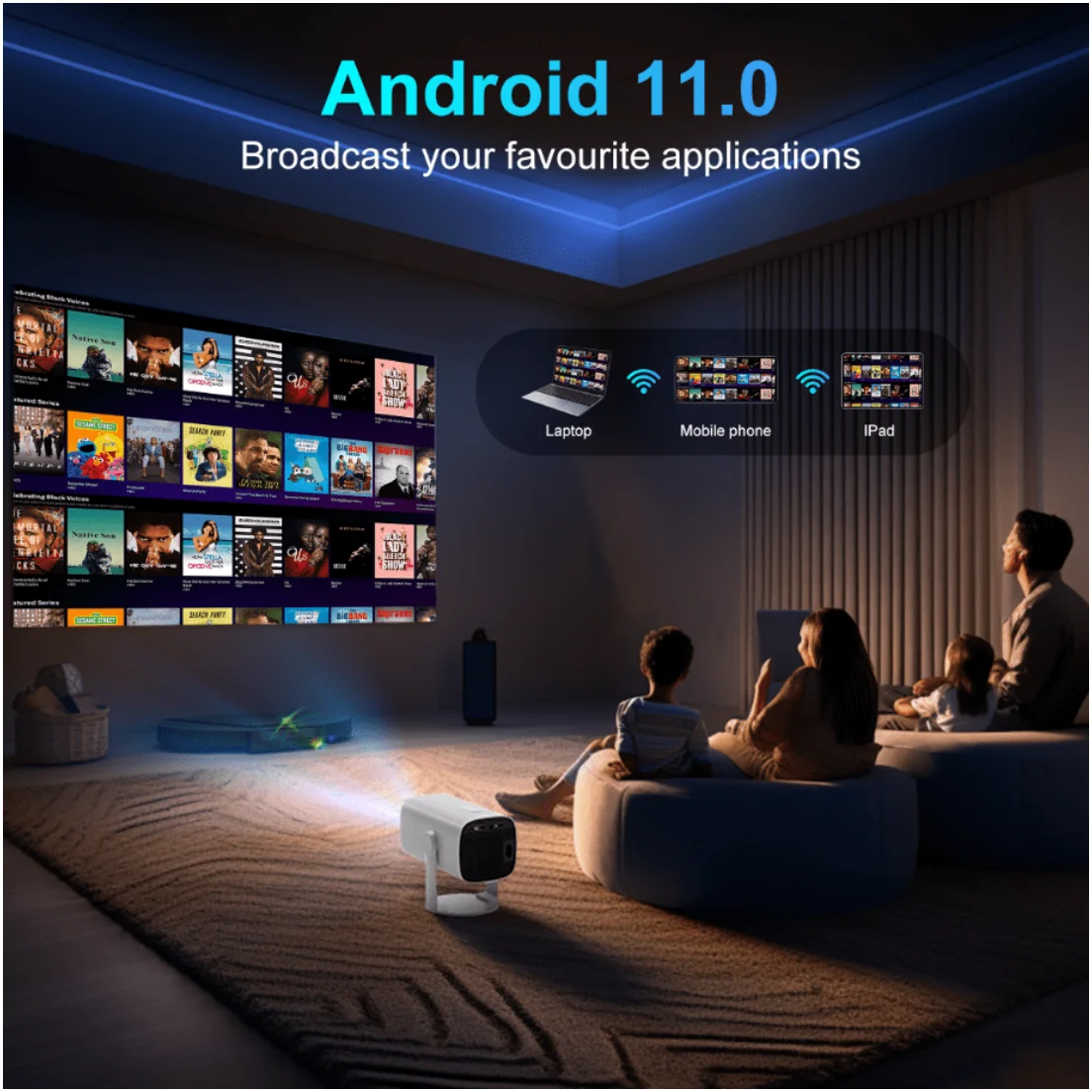 جهاز عرض صغير K2N يدعم 4K محمول مع 270 °   تدوير تلقائي كيستون أصلي 1080P 22000 لومن سينما منزلية proK2N Mini Pro