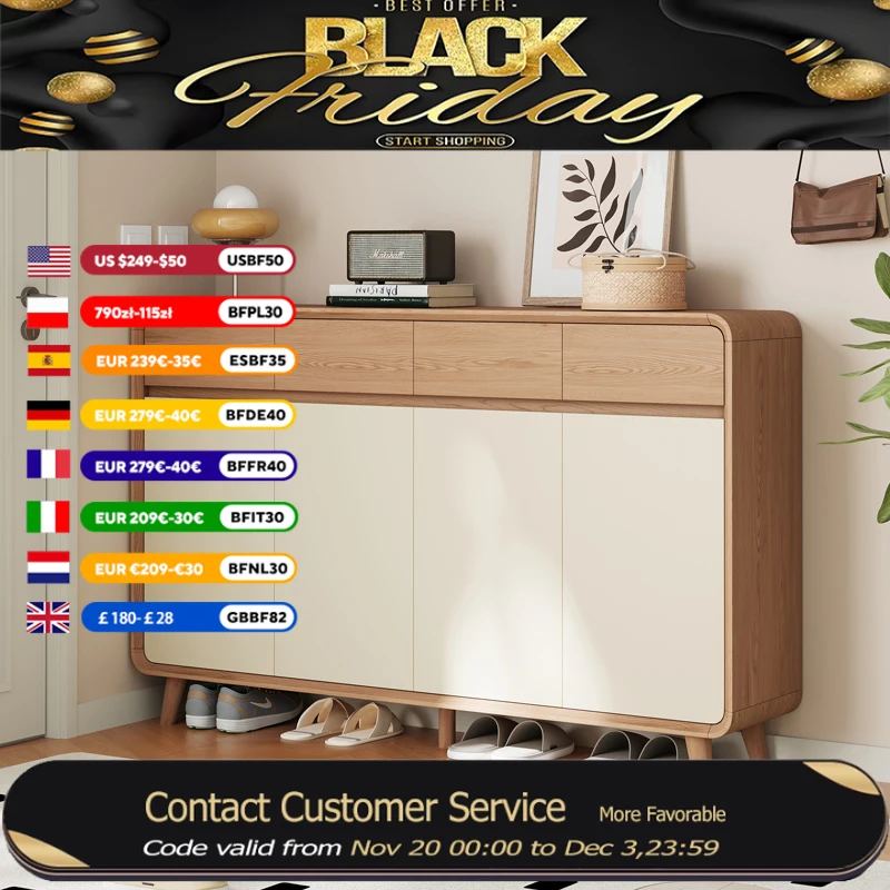 

Modern Cream Shoe Cabinet Wooden Nordic Waterproof Entryway Storage Shoe Rack Salon Space Saving Szafka Na Buty Furniture Home