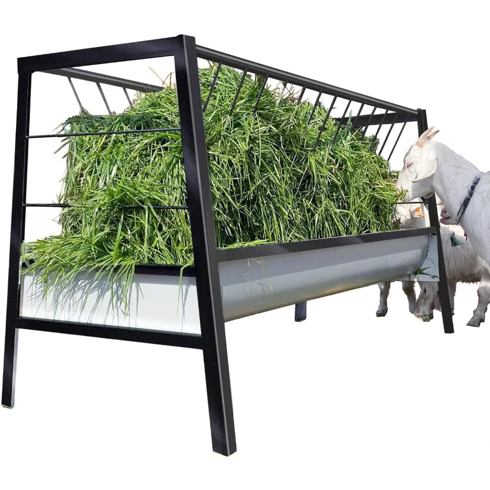 

Кормушка для скота длиной 5 футов, емкостью 77 галлонов с глубоким поддоном для кормления, полностью стальной каркас, легко собирается