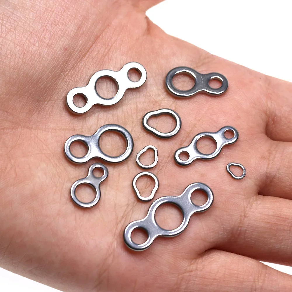 20 Stück Edelstahl Doppel-/Dreifach-/Birnenförmige Solide Ringe für Salzwasser-Angelzubehör zur Verbindung von Schnur, Assist-Haken und Jig-Ködern – Detail 7