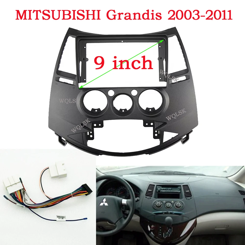 9 Inch Car Radio Facias For MITSUBISHI Grandis 2003-2011 Stereo 2 Din DVD GPS Mp5 Android Player Panel Dash Frame Cover