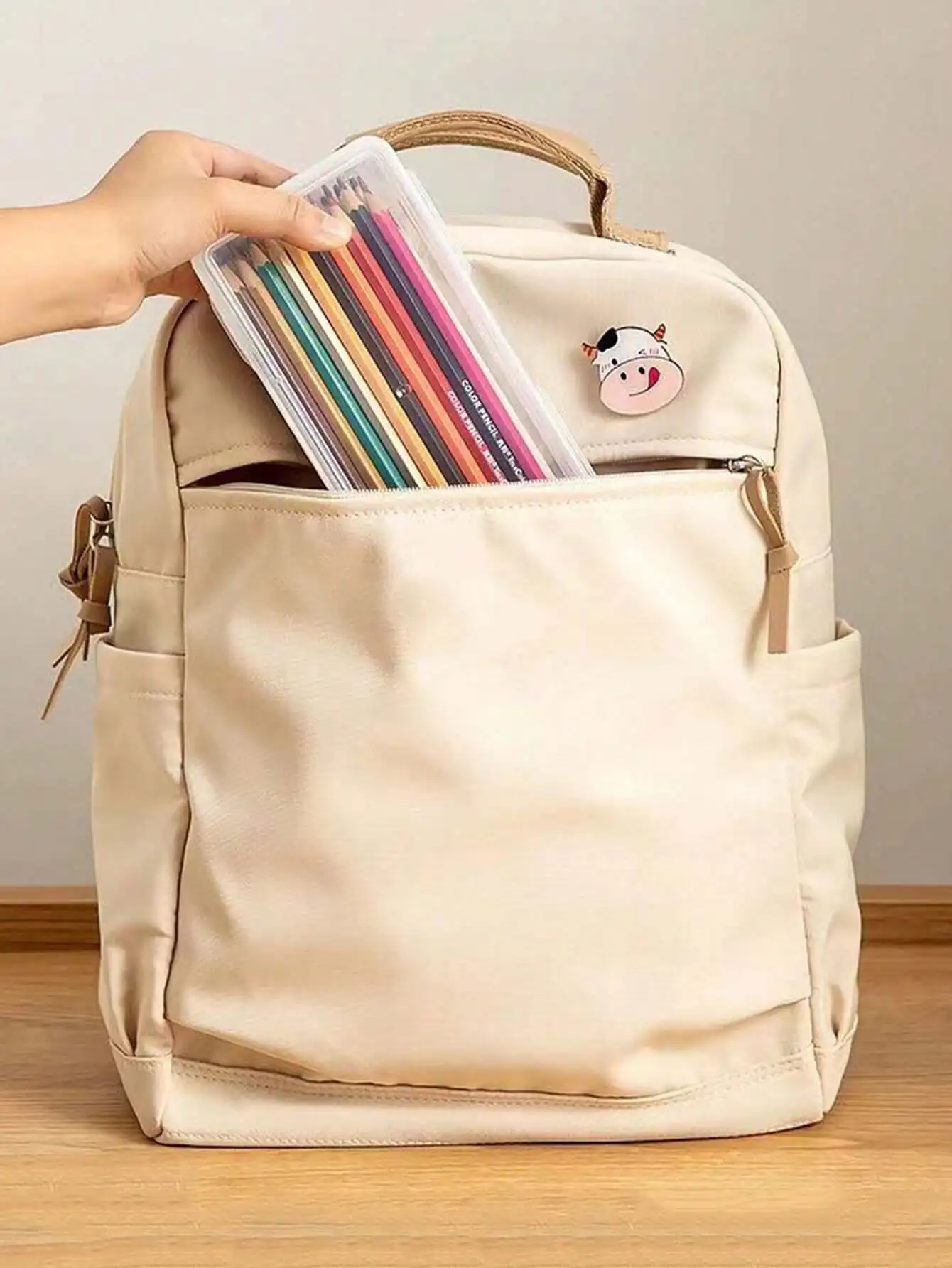 1 قطعة صندوق رصاص من البلاستيك ذو سعة كبيرة جدًا قابل للتكديس صندوق رصاص شفاف وشفاف صندوق منظم للوازم المكتبية لأقلام الجل E