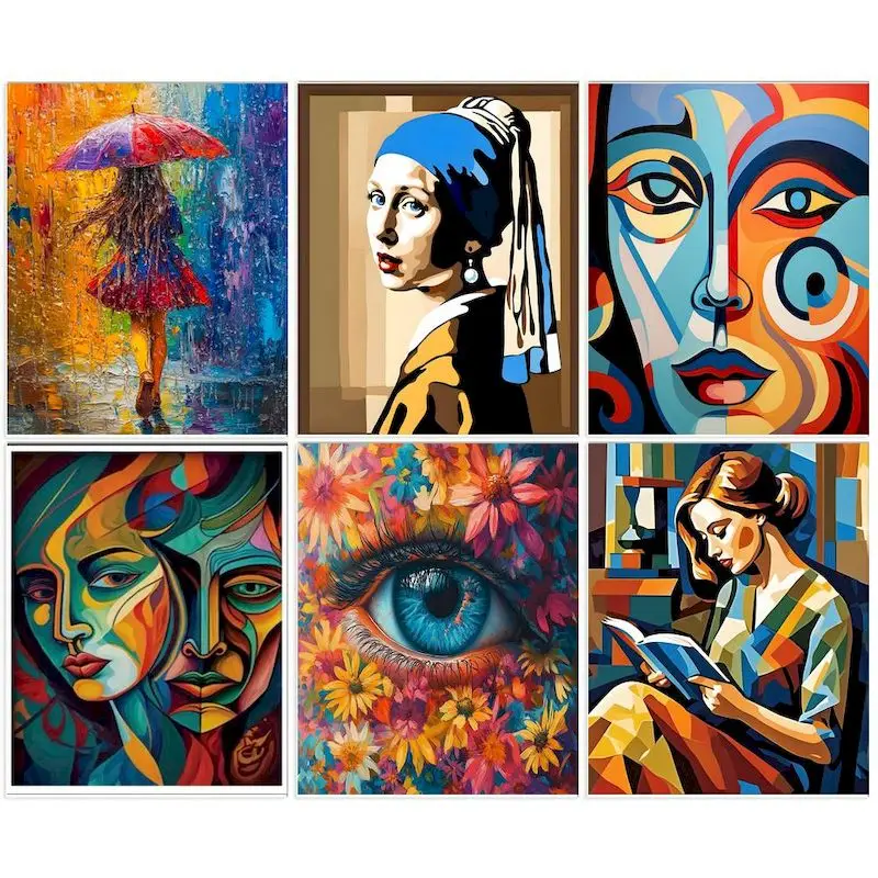 

GATYZTORY Paint By Numbers For Adults Girl Acrylic Paints Art Portrait Paintings On Number Zero Basis Painting Decor Unique Gift