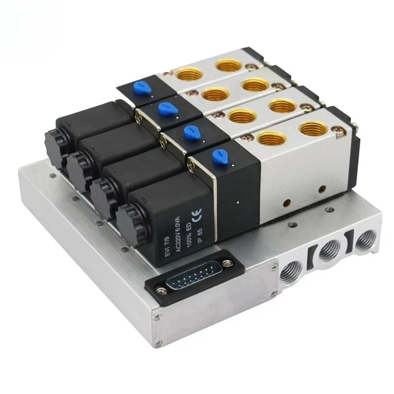 Pneumatic Solenoid Valve Manifold / Directional Control Valve 4V210-08 Aluminum Alloy General SOLENOID VALVES