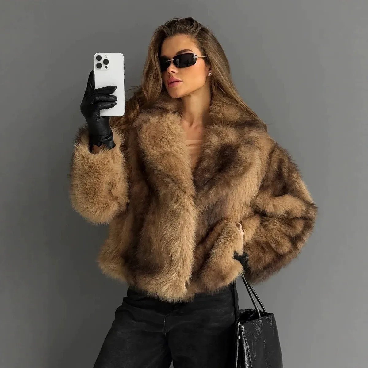 3D Pattern No Hood Coat Mid Length Elegant Commuting with Urban Stand Collar Casual Regular Sleeve Autumn Long Sleeve Women Coat