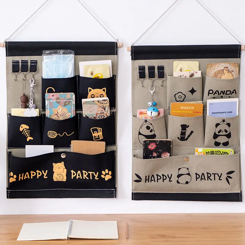 Home Storage Cloth Multi-functional and Convenient Art Hanging Wall  Tidy Wardrobe Door Back Bedside Bag Wall Storage