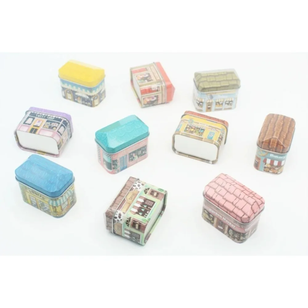 1/2/3pcs Mini Tin Metal Box Empty Jewelry Candy Storage Box Tinplate Dream House Container Small Storage Box Kids Gift