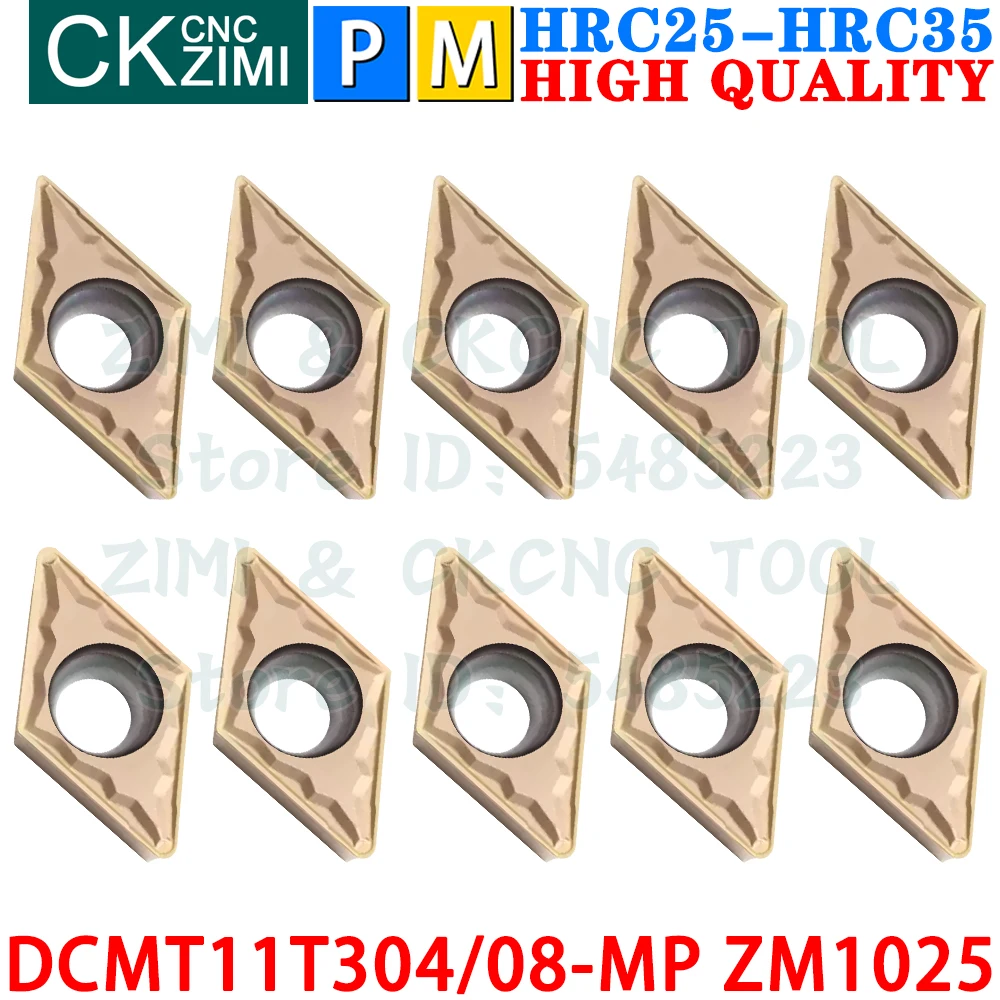 DCMT11T304-MP DCMT11T308-MP ZM1025 Carbide Inserts External Internal Turning Insert Tools DCMT 11T3 CNC Metal Lathe Cutter Tools