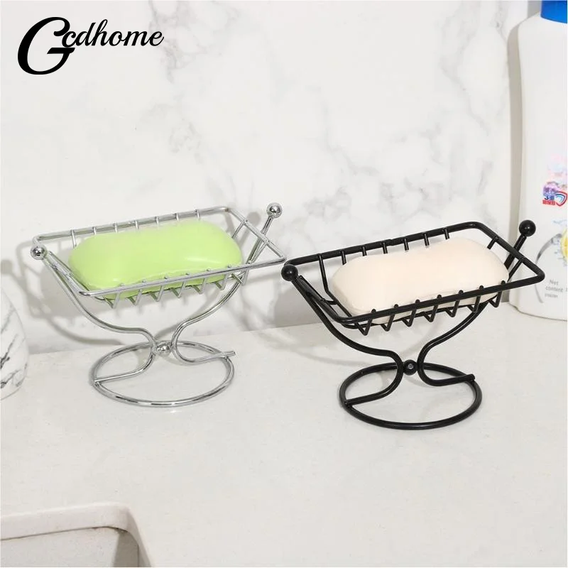 Durable Metal Soap Dish Holder for Bathroom and Kitchen Rustproof Square Wire Design