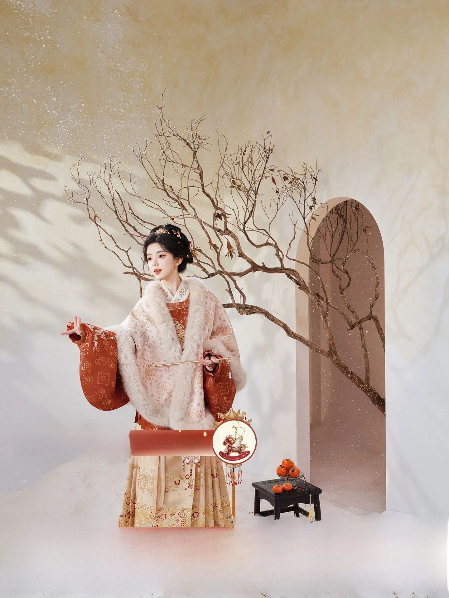 

Женский комплект Ханьфу «Июльский вечер»: оригинальный дизайн Hu Yu Tang, круглый воротник, внутренняя юбка-трапеция, в стиле династии Мин