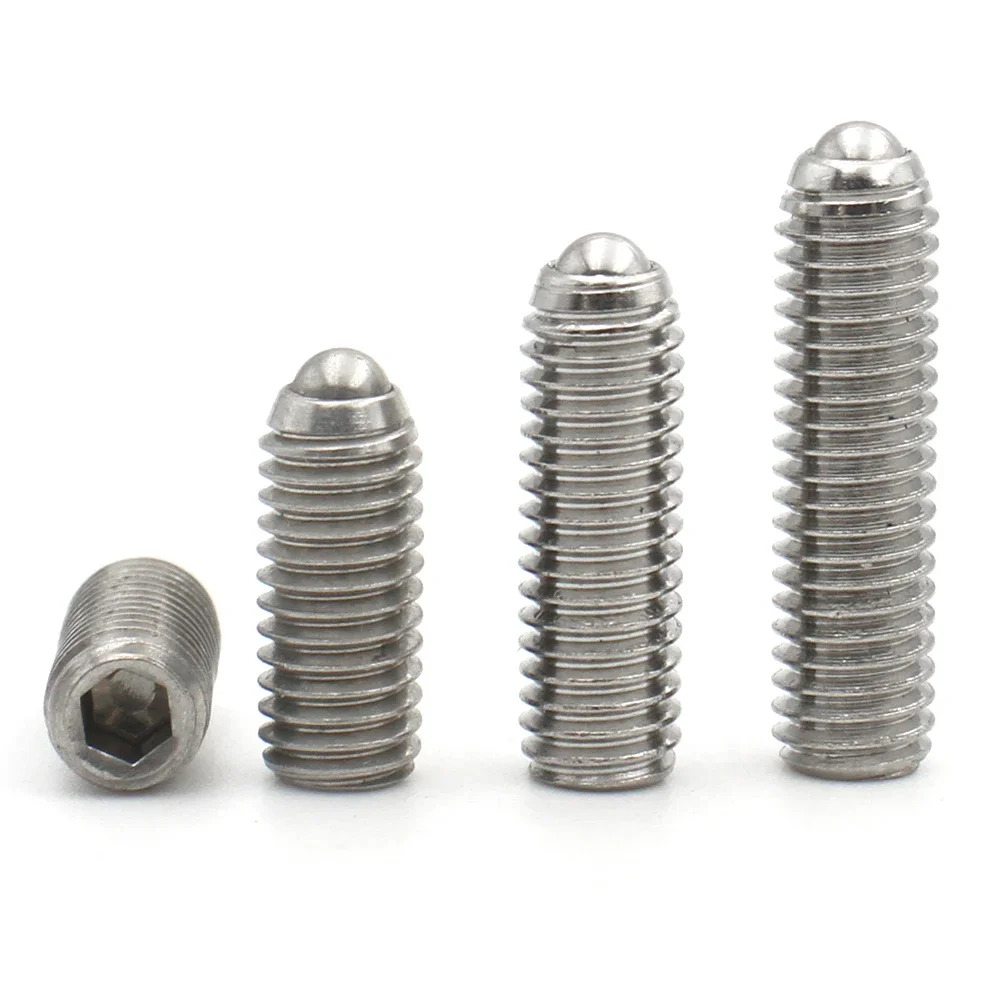 2-20pcs M2.5 M3 M4 M5 M6 M8-M12 12.9 Grade Carbon Steel 304 Stainless Steel Hex Socket Spring Ball Plunger Grub Point Set Screw