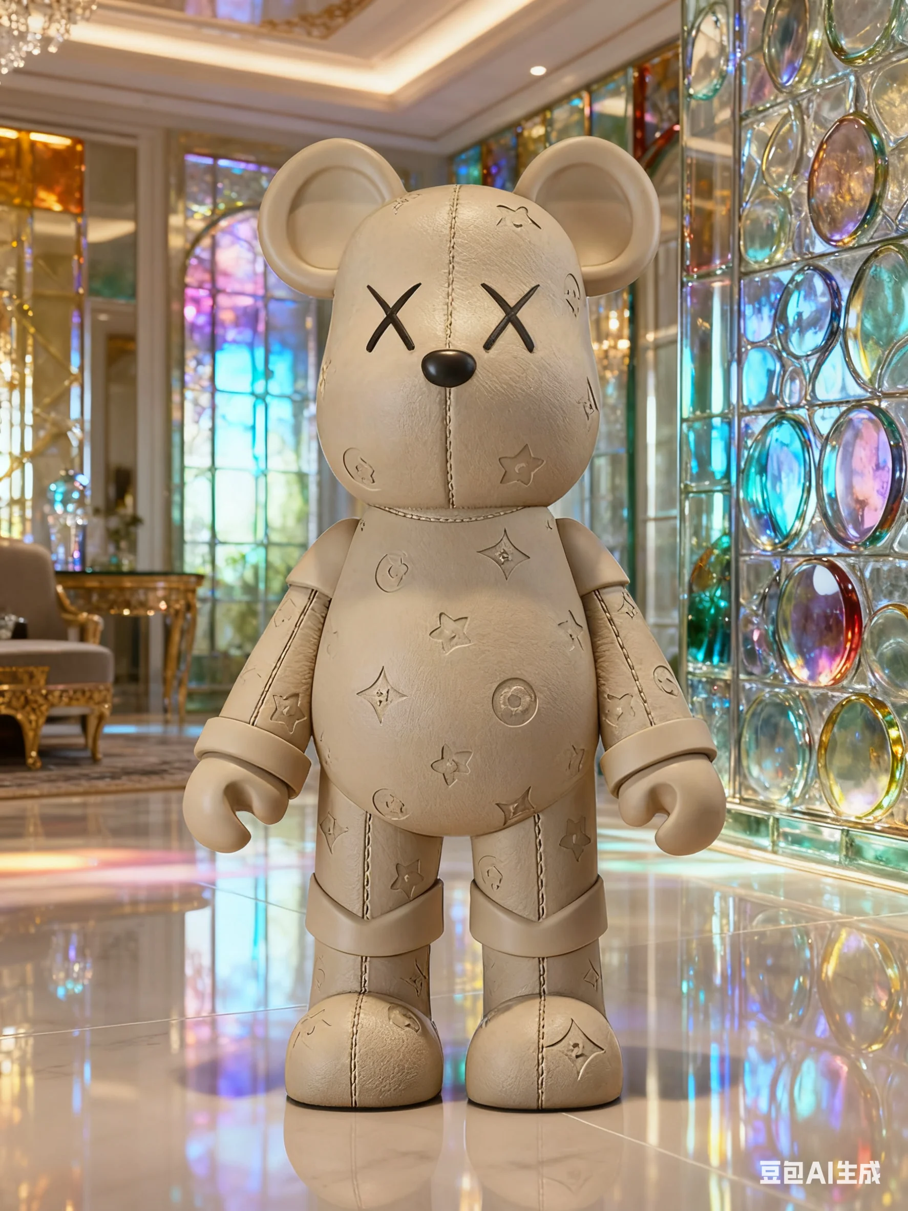 Living Room TV Cabinet Home Decoration High-end Doll Decorations, 77cm Cream Style High Violence Bear Floor Ornaments