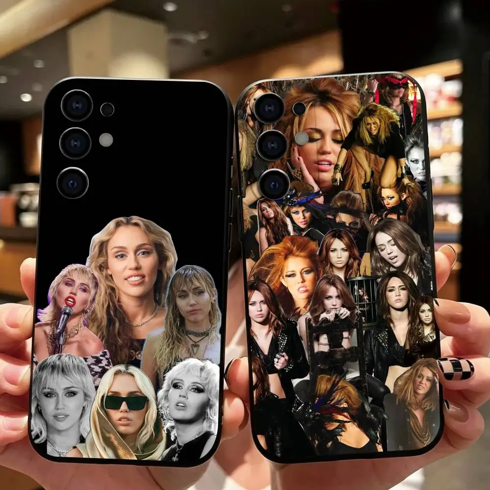 S-Singer M-Miley C-Cyrus Phone Case For Samsung S26,S25,S24,S23,S22,S21,S30,Ultra,Plus,Fe,Lite,Note,10,Black Cover Gift