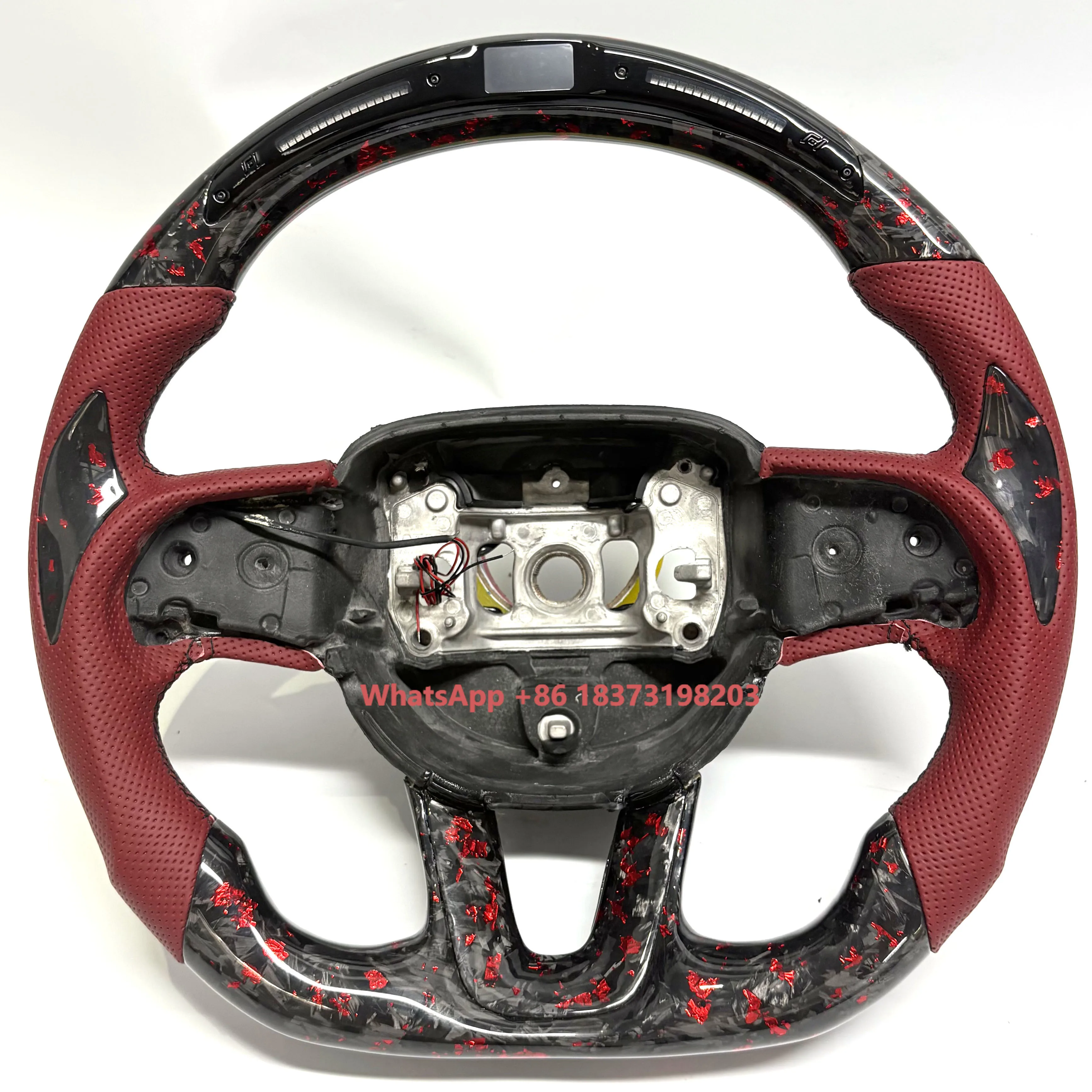 

Custom Carbon Fiber Leather Steering Wheel Designed for Dodge Challenger Hellcat Challenger SRT RT Series Charger Models