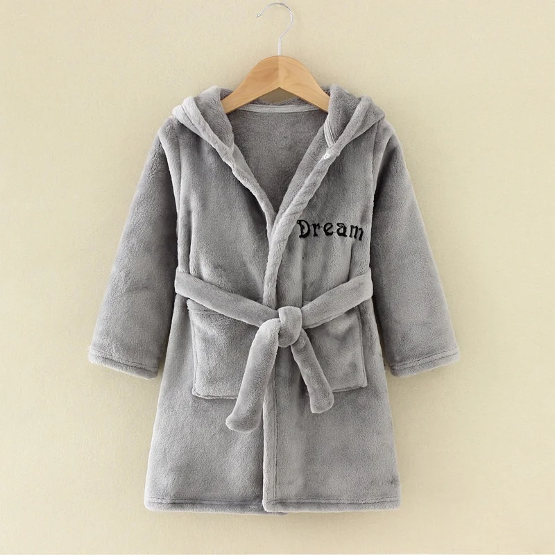 Winter Children Bath Robes 2022 New Cartoon Pajamas Boy Girl Flannel Sleepwear Kids Clothing Baby Warm Bathrobe Casual Homewear