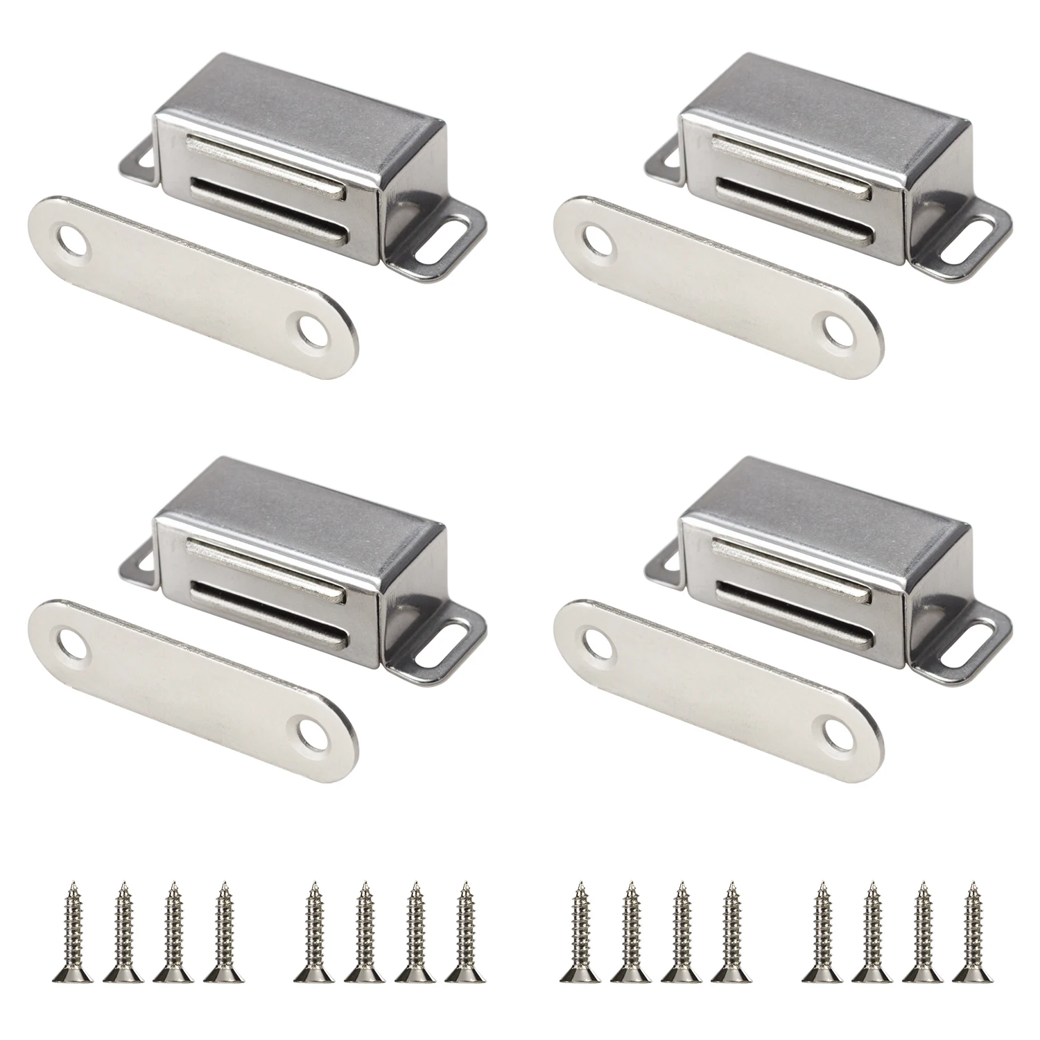 4 PCS Stainless Steel Kitchen Cabinet Door Magnet Catch TV Stand Cupboard and Other Furniture Door Drawer Magnetic Latch