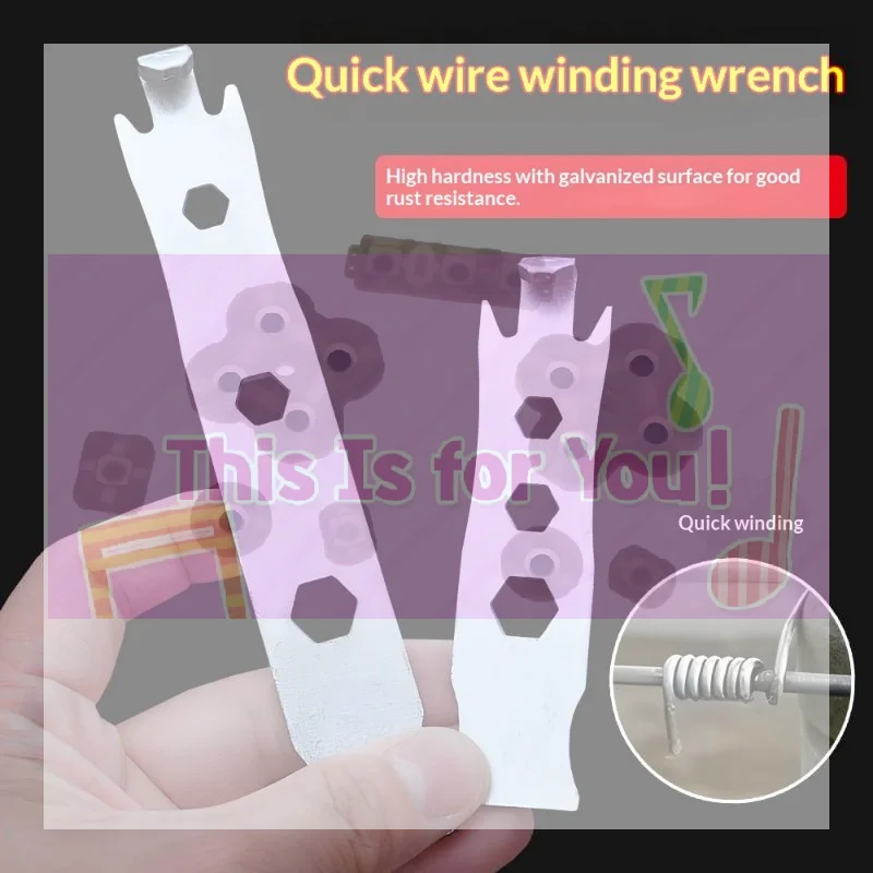 Galvanized Steel Wire Twisting Wrench High Hardness Rust Proof Multi Hole Heavy Duty Tensioning Tool For Farm Fence Wire Repair