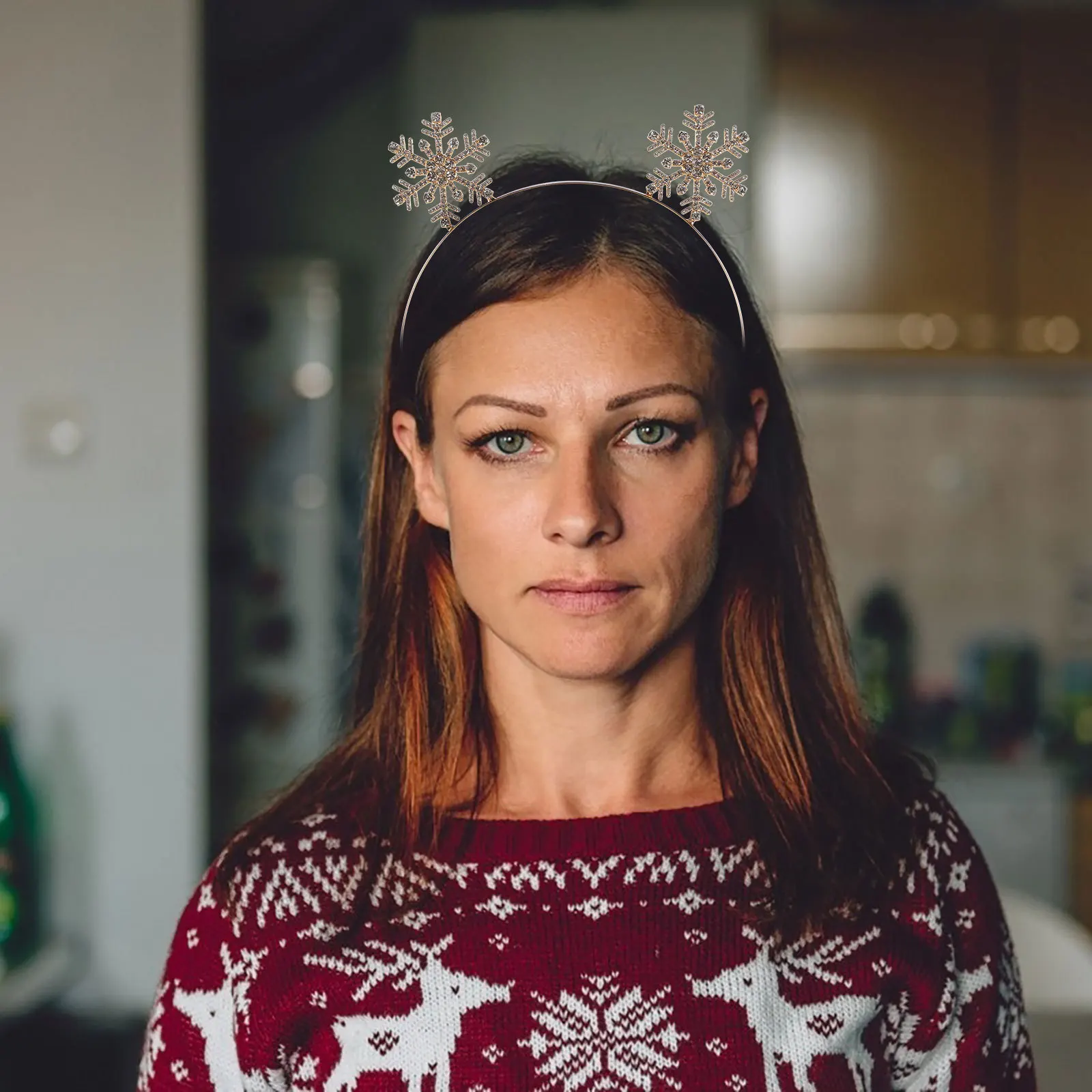 

Snowflake Headband Has Christmas Party Hat Crystal Festive Hair Bands Zinc Alloy Headbands Glitter Costume Hairband