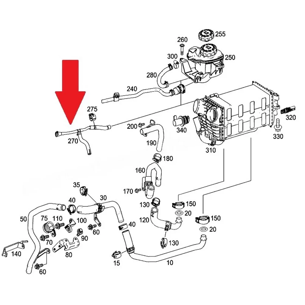 Replacement Hose For Mercedes A2782030417 Hose Coolant Hose For Mercedes Easy To Use High-quality Materials Non-deformation