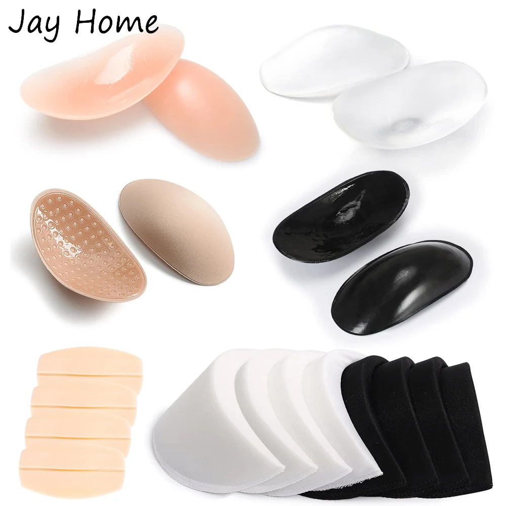 1/8 Pairs Soft Silicone Shoulder Pads Adhesive Soft Anti-slip Shoulder Pads Sewing Foam Pad for Women Dresses T-Shirt Clothing