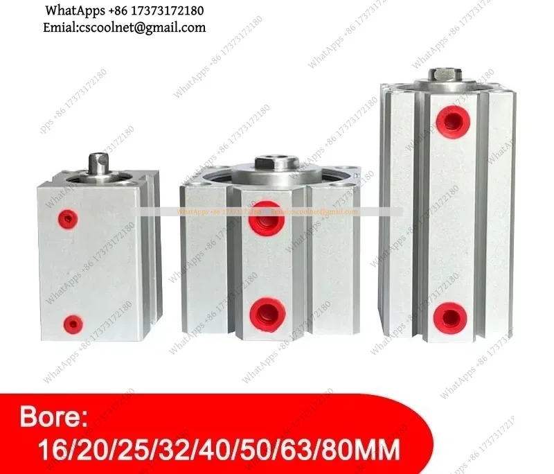 Pneumatic Cylinder SDA 16 20 25 32 40 50 63 80 100 Double Acting 5-100mm Stroke Compact Thin Air