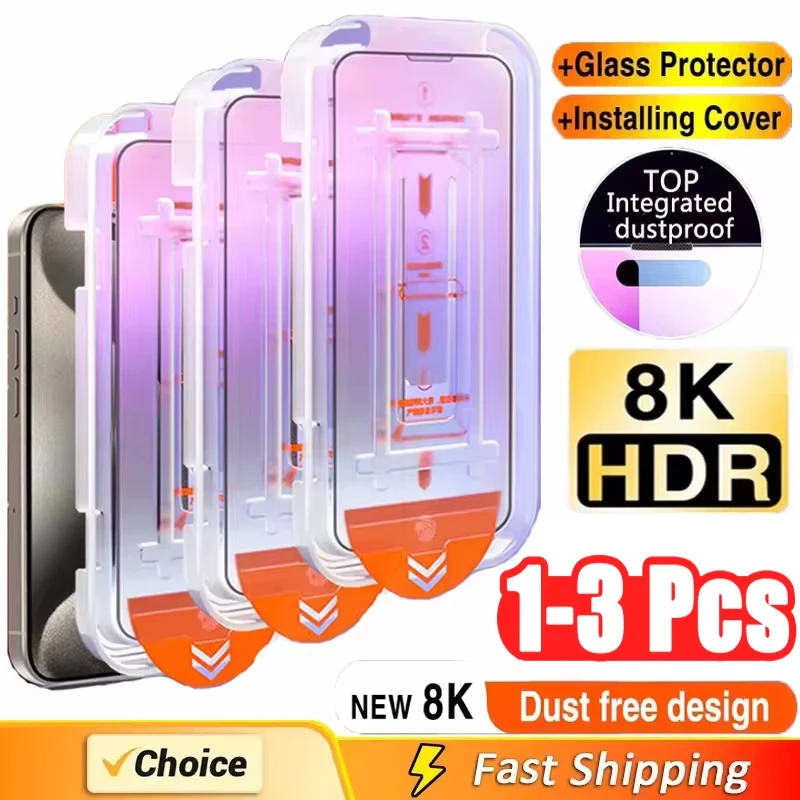 

1-3Pcs 8K Dust Free Installation Tempered Glass For Xiaomi Redmi 13C 14C 10C 9 Redmi Note 11S 12S 13 8 9S Mi 11T 12T 13T 11 Lite