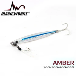 MAGIC WORKS Metal Jig Fishing Goods Fishing Lure 20g 30g 40g 60g Fishing items Professional For Artificial Bait Fishing Tackle