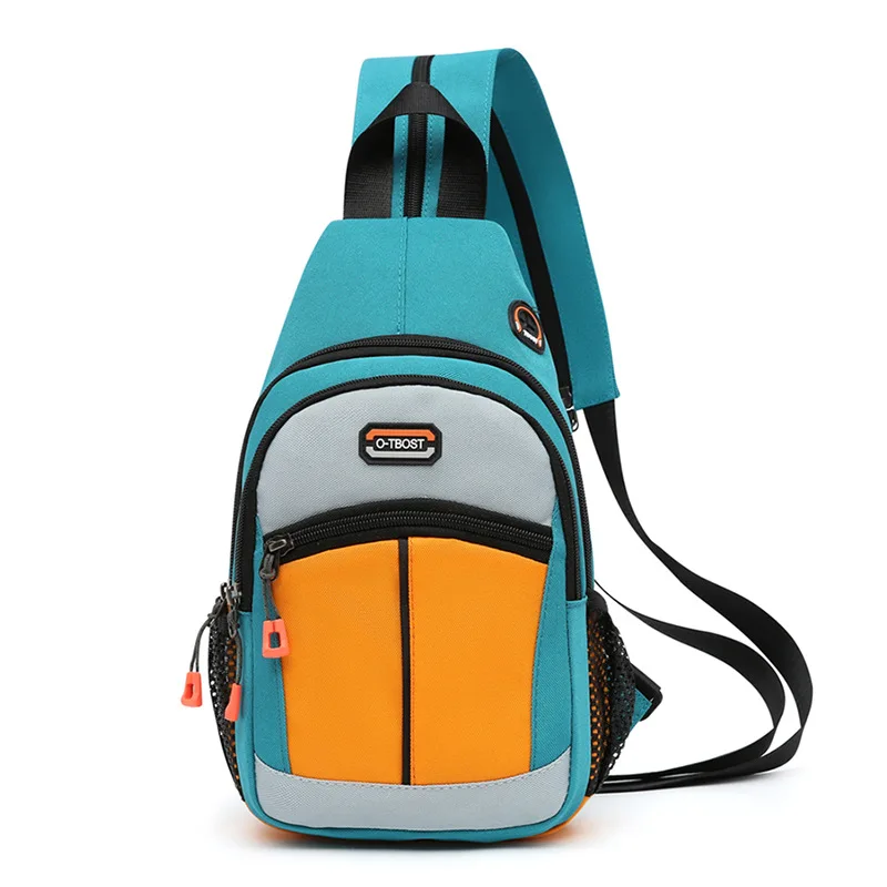 Trendy Large Capacity Shoulder Bag Single Shoulder Crossbody Dual Shoulder Multifunctional Oxford Cloth Outdoor Chest Bag
