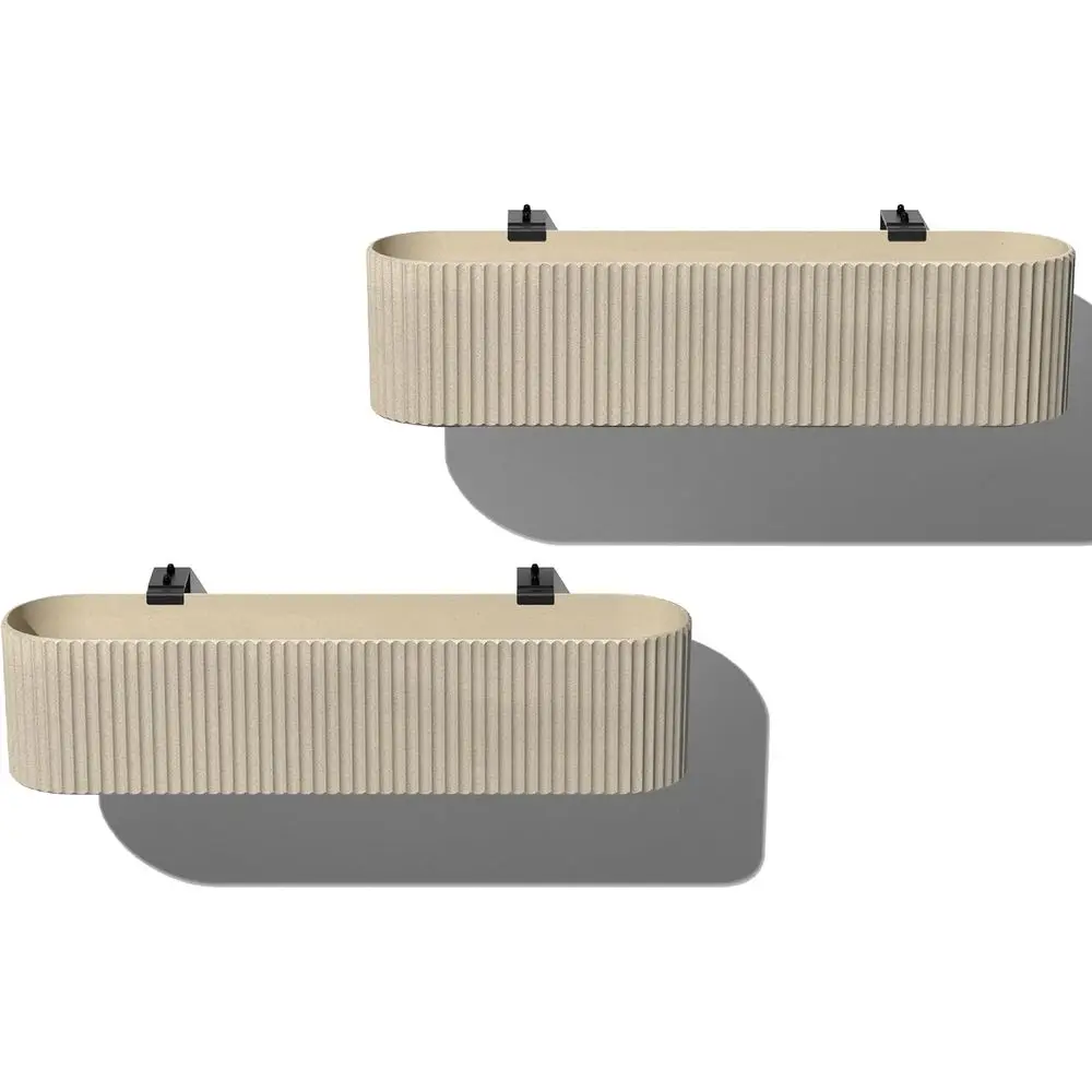 

Hanging Planter Box or Windowsill/Balcony | Plastic-Stone Composite w/Railing Bracket | Decor or lowers