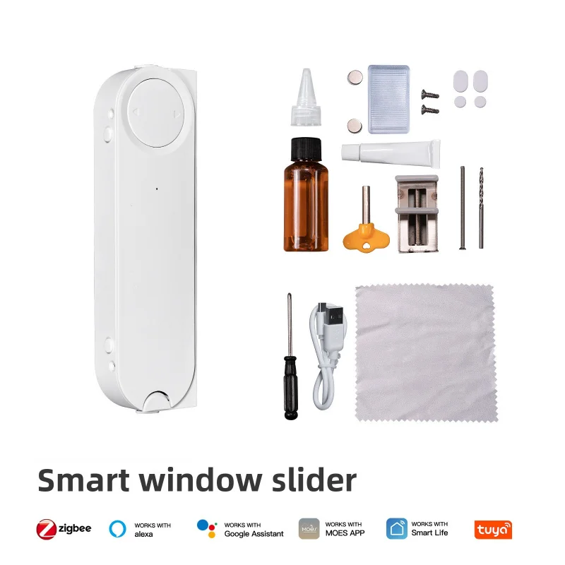 

MOES Tuya Zigbee Solar Smart Curtain Motor Приложение Таймер Открывалка для окон без сверления