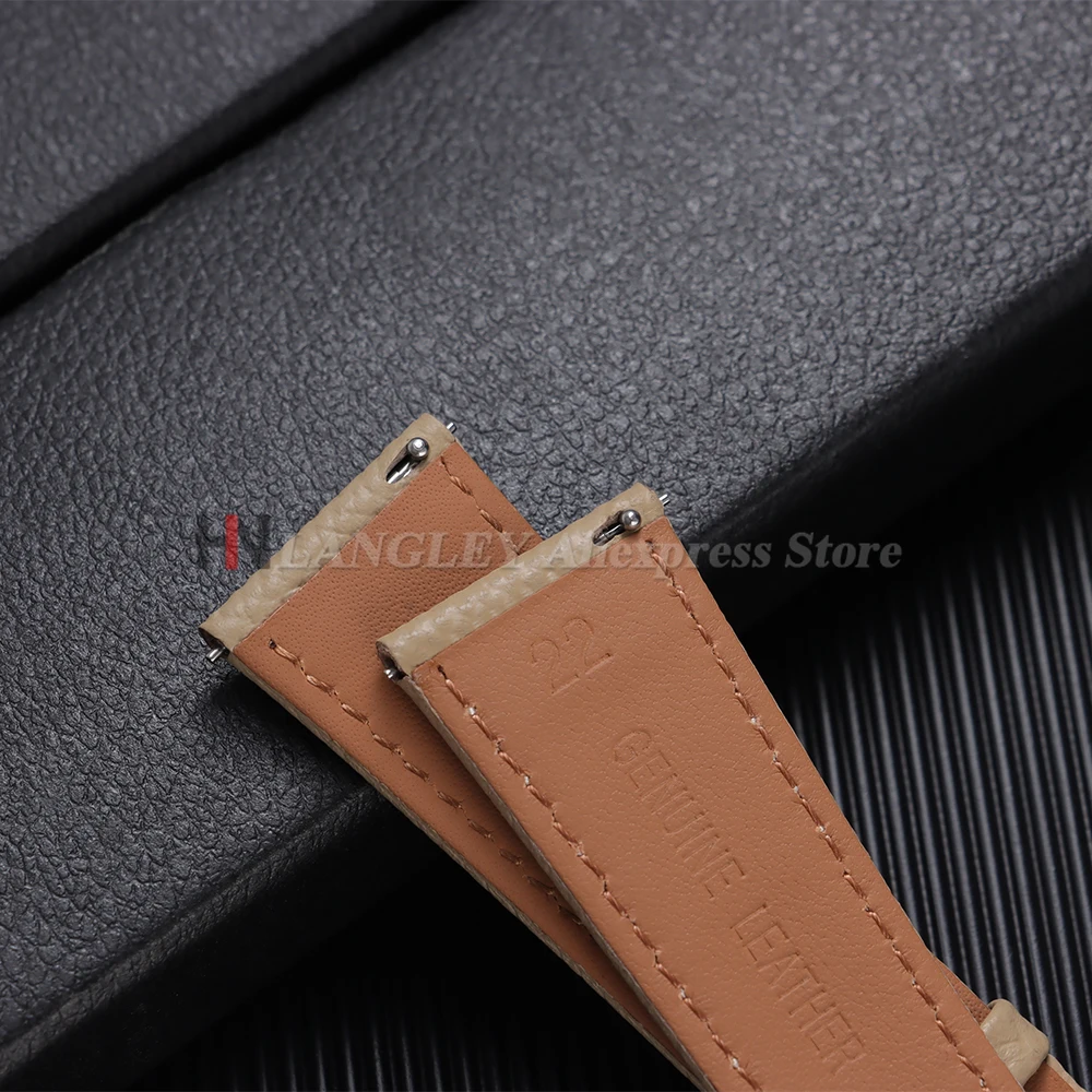 Leder-Uhrenarmband 16/18mm 19mm 20mm 21mm 22mm Epsom-Leder Schnellverschluss-Uhrenband Handgefertigtes Armband mit Palmenmuster – Detail 5
