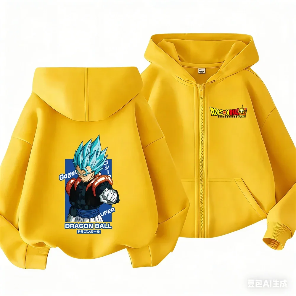 2026 Neue Kinder Dragon Ball Reißverschluss-Hoodie Kinder-Kapuzenpullover Goku Sweatshirt Jungen Kakarot Anime Kleidung Oberteile