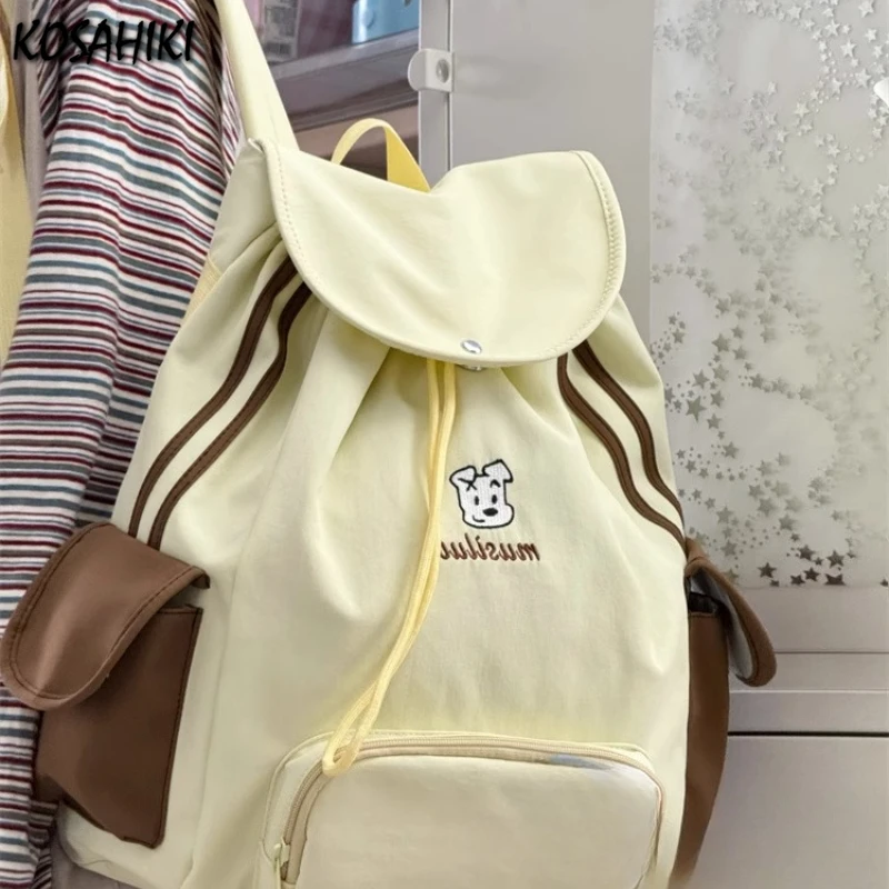 

Women All Match Y2k Aesthetic Preppy Backpack Kawaii Striped Girls Casual Travel Bags Students Cartoon Fashion Sweet Backpacks