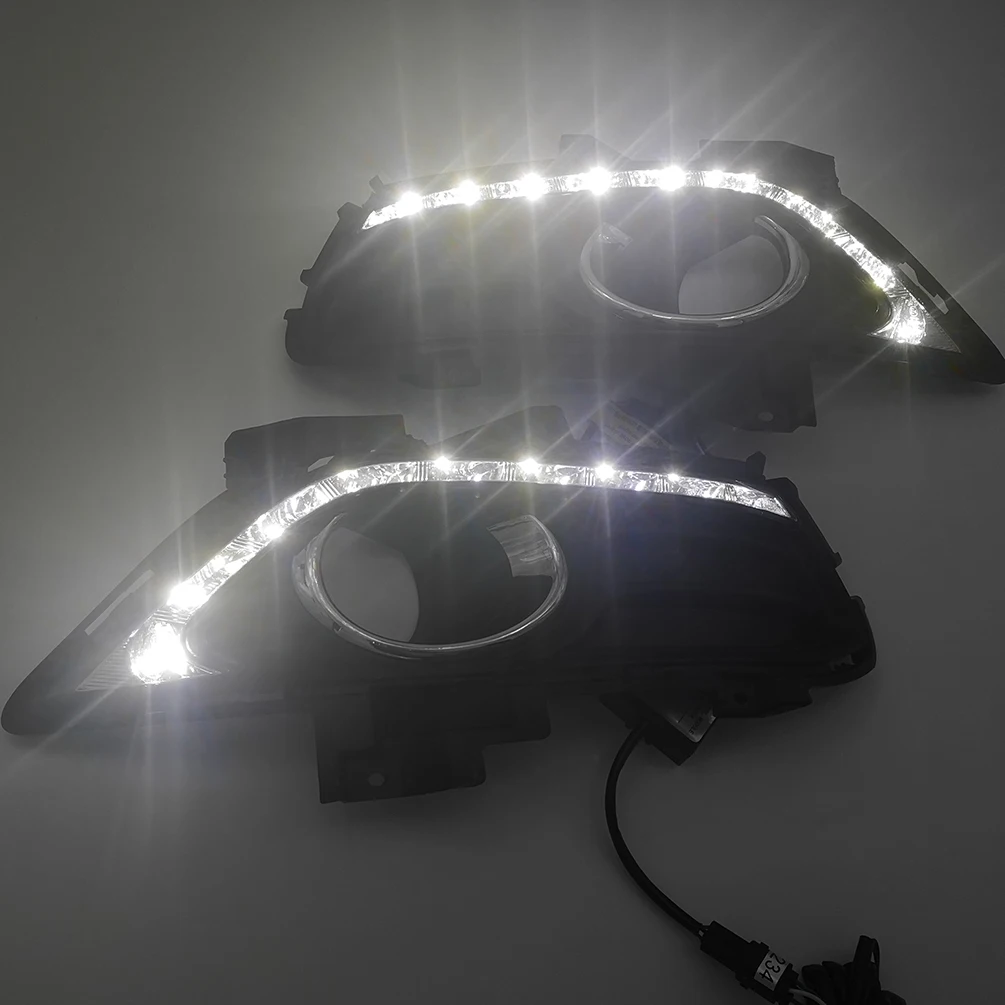 Fog Lamp Fit For Ford Mondeo 2013 2014 2015 2016 White LED DRL Daytime Running Lights LED Daylight Headlight Accessories