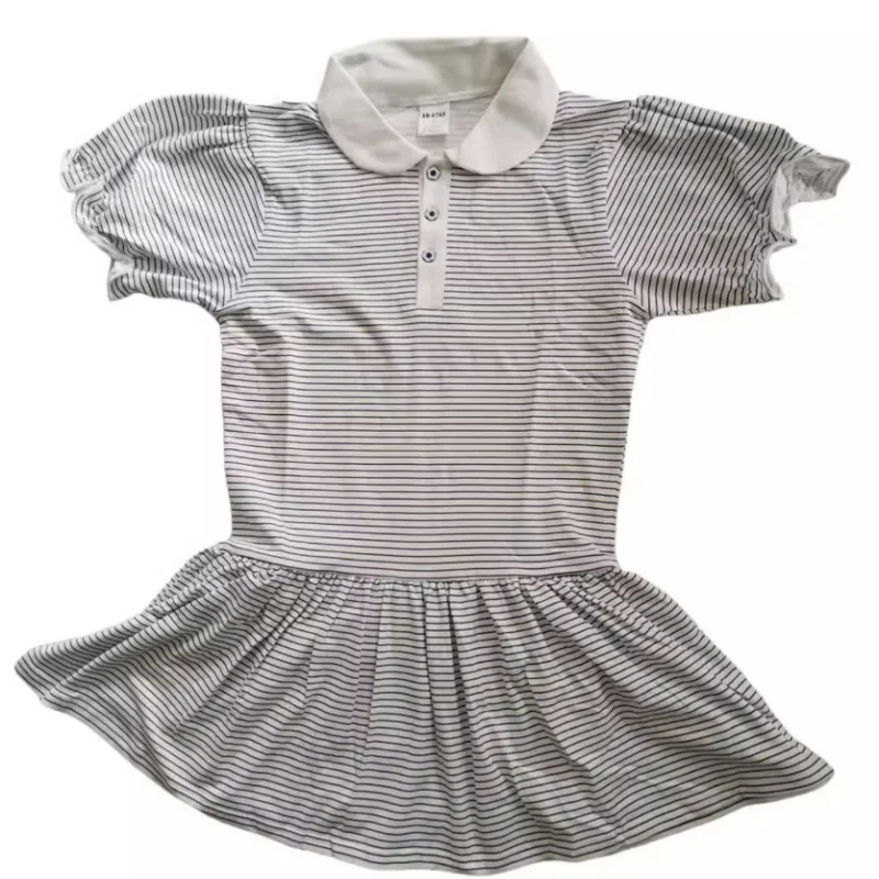 Printed blue stripe bodysuit with skirt  Adult Baby Onesie ABDL Soft Comfortable Clothes With Snaps Home Onesie Dress