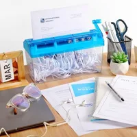 High Quality ABS Hand Shredder Hand Crank Mini Manual Shredder Transparent Eco-Friendly Documents Paper Cutting Tool Home Office 5