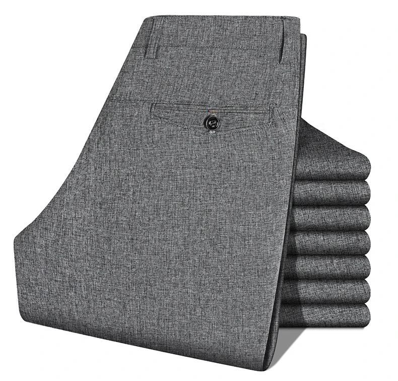 2026 Herren Anzughose Gerade Geschnittene Hose Frühling Sommer Herren Arbeitsanzughose Ehemann Vater Schwarz Grau Formelle Hose – Detail 2