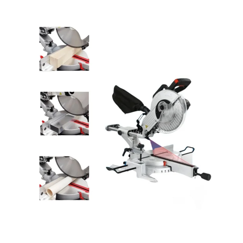 Aluminum Alloy Sliding Miter Saw Woodworking Machine High Quality Composite Tie Rod Smooth Cutting Experience